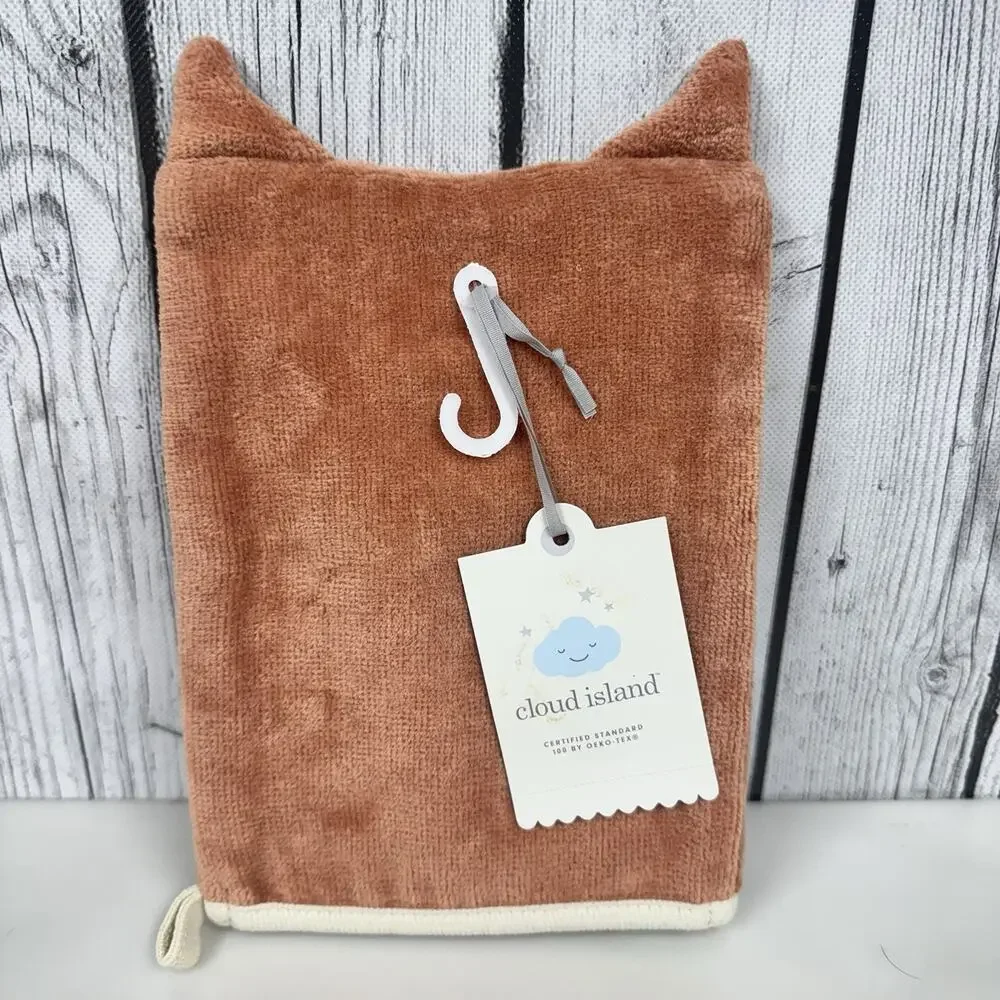 Cloud Island Baby Wash Mitt Set Orange Fox Soft Plush Cotton Infant Baby NWT